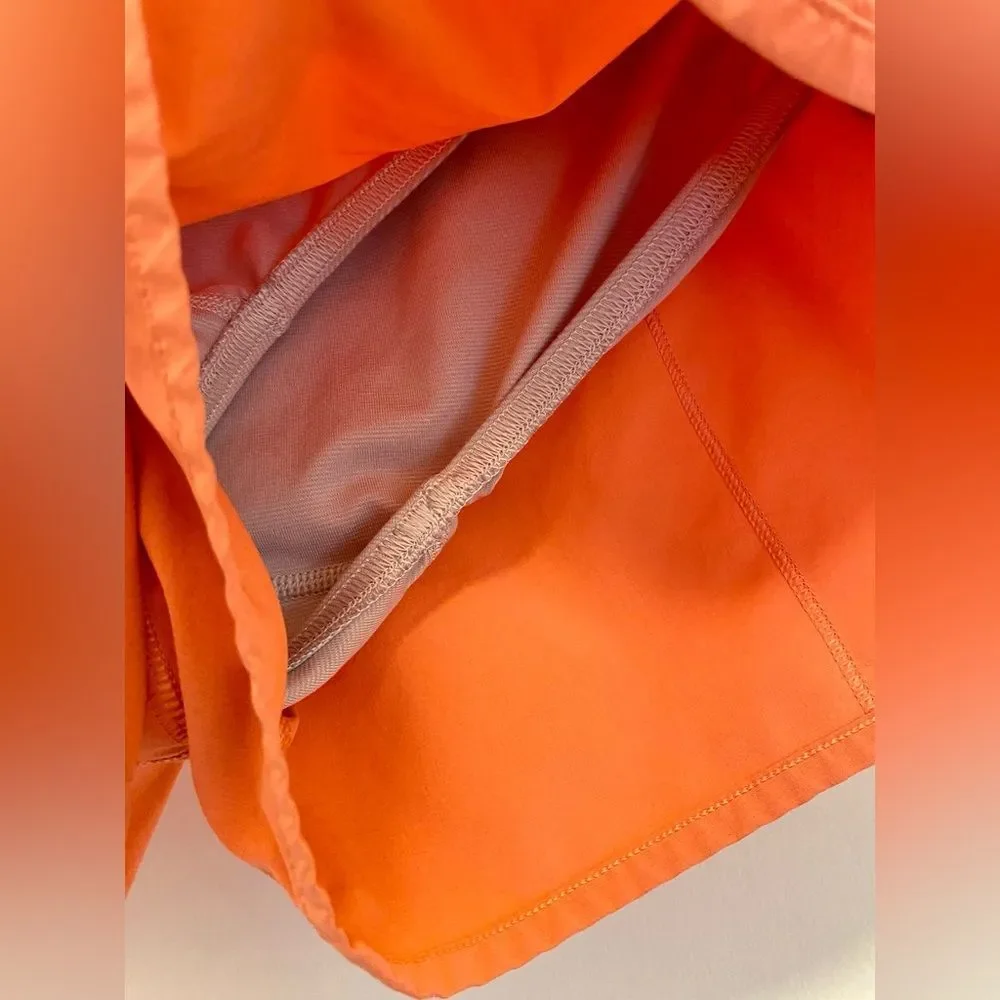 lululemon speed up shorts women’s size 6 orange purple lines running activewear